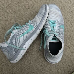 Nike Free Women's Light Gray and Mint Sneakers